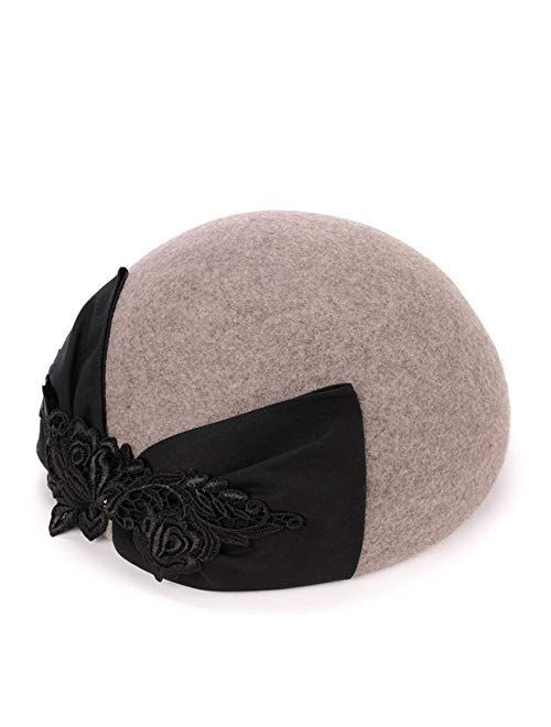 F Fadves FADVES 100% Wool Cloche Felt Bucket Hats Winter Women Berets Fedora Derby Hats