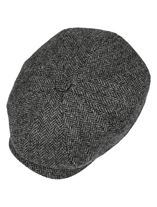 Lierys Carlsen Wool Herringbone Flat Cap Men - Made in The EU