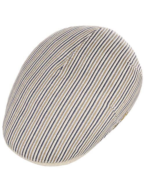 Lierys Linen Stripes Flat CapGold Men - Made in Italy