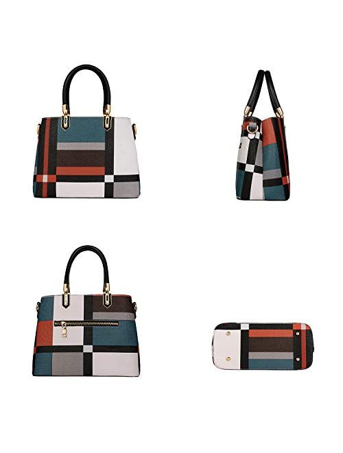TIBES Handbags for Women Shoulder Bags Satchel Top Handle Satchel Purse in Pretty Color Combination
