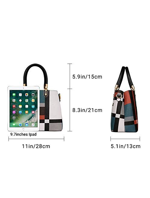 TIBES Handbags for Women Shoulder Bags Satchel Top Handle Satchel Purse in Pretty Color Combination