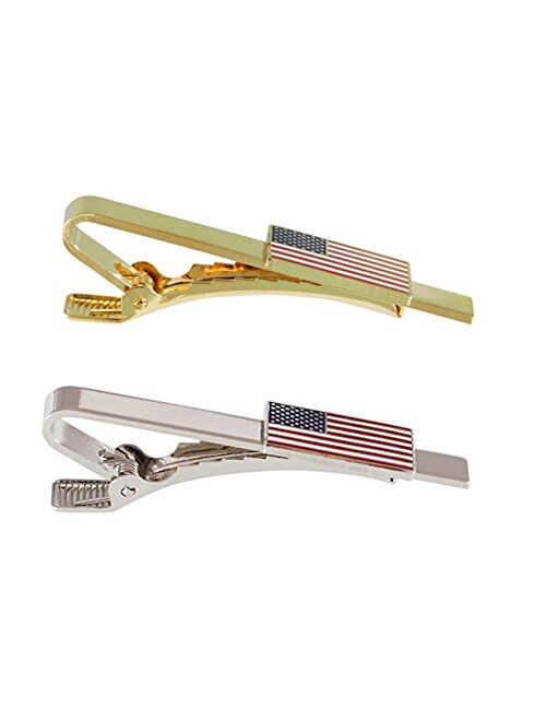 Official American Flag Tie Bar (Gold + Silver Tie Bar Set)