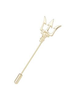 OBONNIE Vintage Alloy Trident Brooch Pin Lapel Collar Pin Shirt Suit Stick Pins for Men Gift