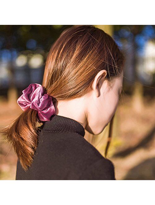 12 Pcs Hair Scrunchies Velvet Elastic Hair Bands Scrunchy Hair Ties Ropes Scrunchie for Women or Girls Hair Accessories - 12 Assorted Colors Scrunchies, Christmas Gifts f