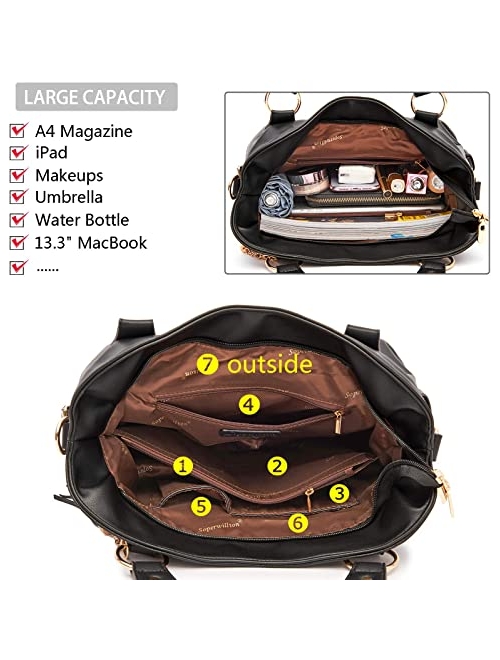 Soperwillton Handbags for Women Large Bucket Shoulder Bag Faux Leather Hobo bag Ladies Crossbody Bag 3pcs Purse Set