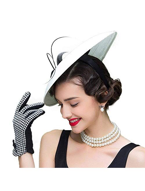 F Fadves FADVES Fascinators Pillbox Hat Weddings Women Straw Fedora Vintage Sinamay Base Hats