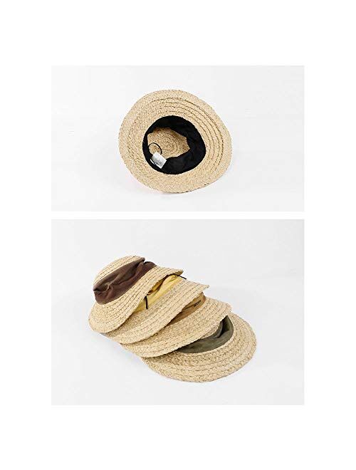 F FADVES Raffia Sun Hats for Women Straw Hat Outdoor UPF UV Packable
