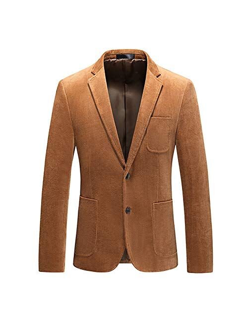 Cloudstyle Mens Casual Business Suit Blazer Slim Fit 2 Button Cotton Woven Jacket Sport Coat