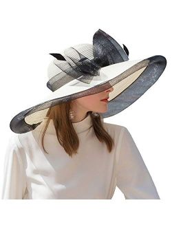 Fascinators Sun Hat Tea Party Kentucky Derby Wedding Travel Summer Hats Foldable