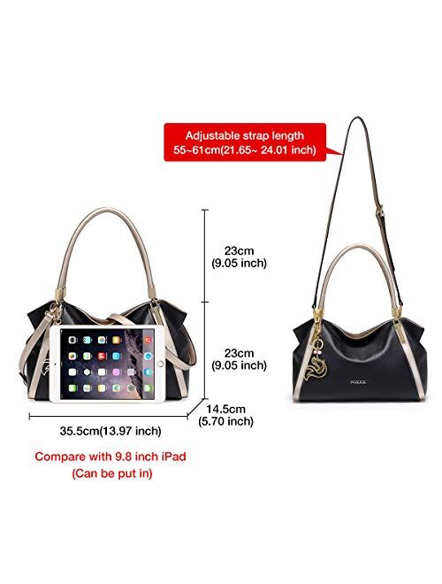 Leather Handbags for Women, Genuine Leather Ladies Top-handle Shoulder Bags