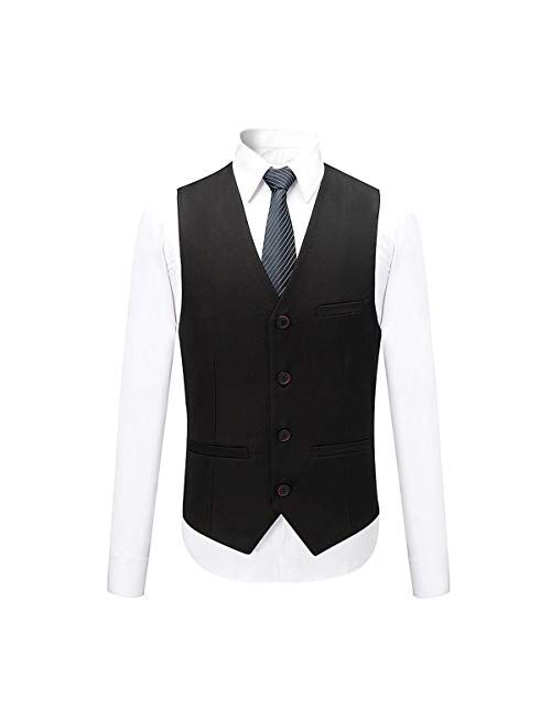 Cloudstyle Mens Stylish 3 Piece Dress Suit Classic Fit Wedding Formal Jacket & Vest & Pants