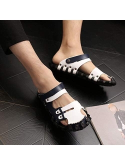 XLEVE Men's Genuine Leather Sandals Comfortable Slip-on Outdoor Summer Sandals