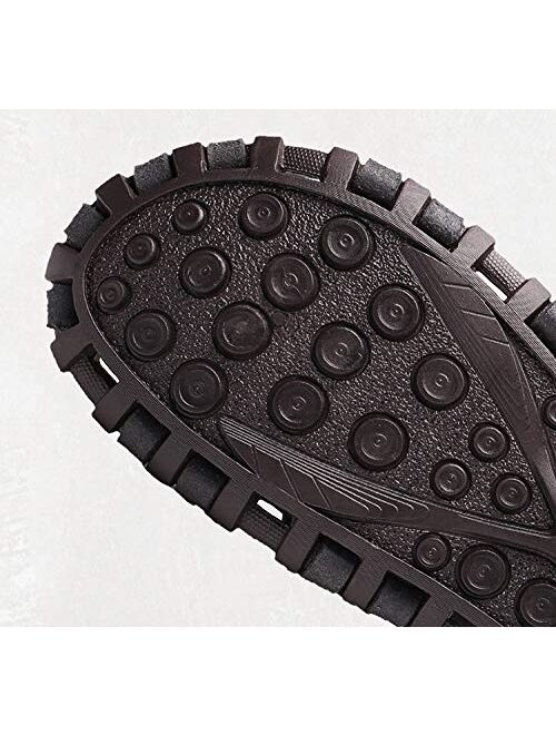XLEVE Summer Men Sandals Genuine Leather Men's Beach Sandals Men's Casual Shoes Soft Rubber Comfortable Slip-on Outdoor Footwear