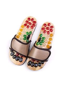XLEVE Men's Summer Indoor Health Imitation Jade Massage Shoes Men Slides Home Flat Sandals Outdoor Flip Flops (Size : 43-44)
