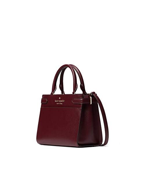 Kate Spade New York Staci Small Saffiano Leather Satchel Bag in Cherrywood