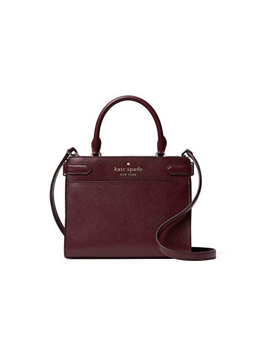 Kate Spade New York Staci Small Saffiano Leather Satchel Bag in Cherrywood