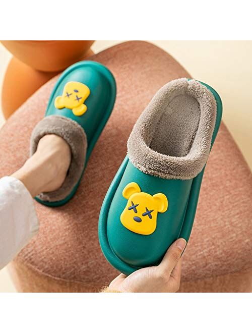 XLEVE Men Plush Furry Warm and Fuzzy Slippers Winter Shoes Soft Home Slippers Cotton Shoes Fleece Warm