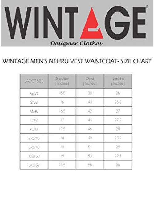 WINTAGE Men's Tweed Bandhgala Festive Nehru Jacket Waistcoat -7 Colors