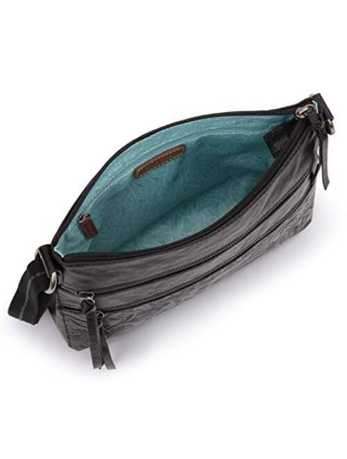 The Sak Reseda Double Zip Top Leather Crossbody Bag