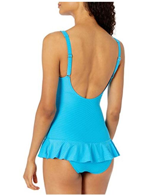Profile by Gottex Womens Cup Sized V-Neck Swimdress One Piece Swimsuit