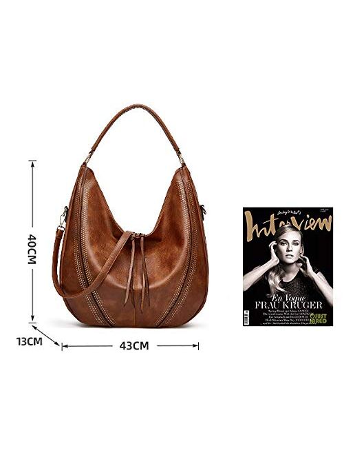 Tote Bag for Women PU Leather Shoulder Bags Fashion Hobo Bags Large Purse and Handbags with Adjustable Shoulder Strap