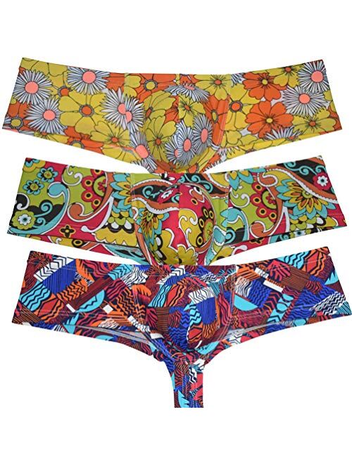 OROCOJUCO Mens Breath Holes Bikini Underwear Cheeky Boxer Briefs Extra Skimpy Brazilian Bikini Pouch Trunks