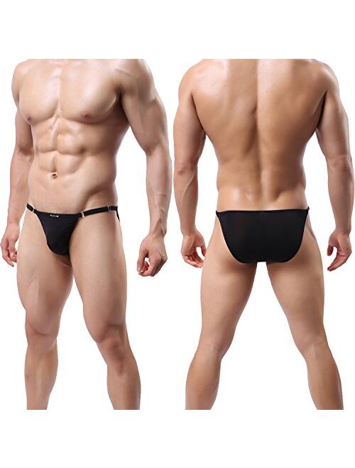 YuKaiChen Men's Silk Underwear String Bikini Briefs Low Rise