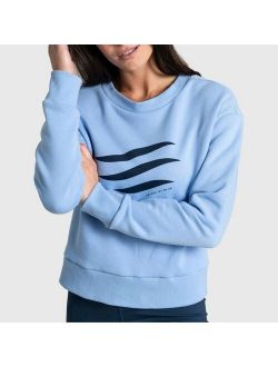Women's United By Blue Logo Waves Graphic Pullover Sweatshirt