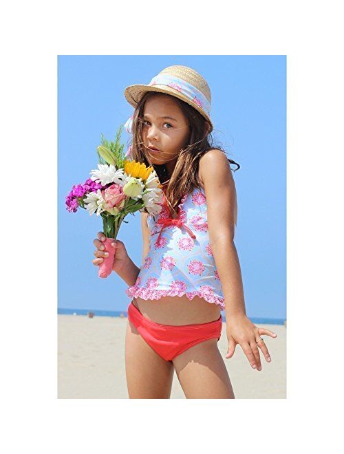 Azul Little Girls Red Blue Floral The Girl Next Door Tankini 2 Pc Swimsuit 4-6