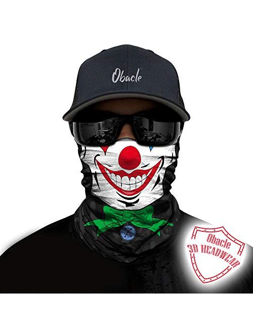 Obacle Face Mask for Sun Dust Wind Protection Tube Mask Bandana Skeleton Face Mask Thin Headwear for Men Women Biker Motorcycle Riding Cycling Fishing Hunting Outdoor Run