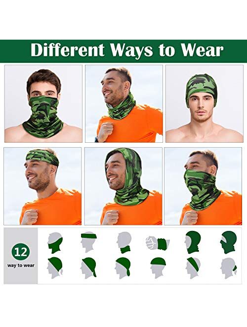 Solid and Camo Colors, 12 SATINIOR Summer Neck Gaiter Sun Protection Neck Gaiter Scarf UV Protection Balaclava Face Clothing for Outdoor Cycling Running Hiking Fishing Motorcycling 