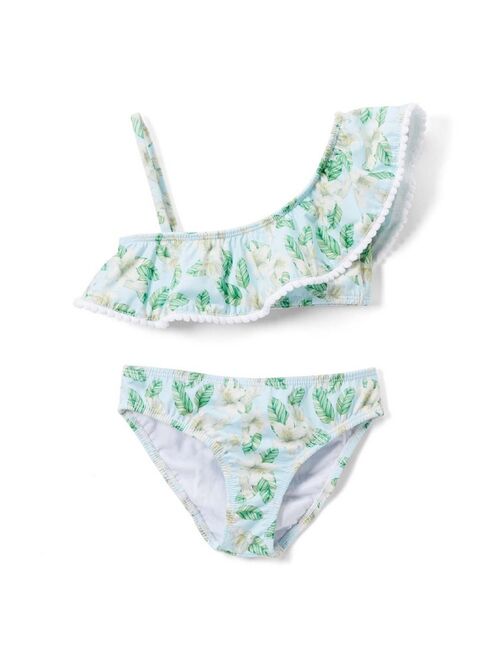 Azul Girls Green Perfectly Prim One Shoulder Bikini 2 Pc Swimsuit