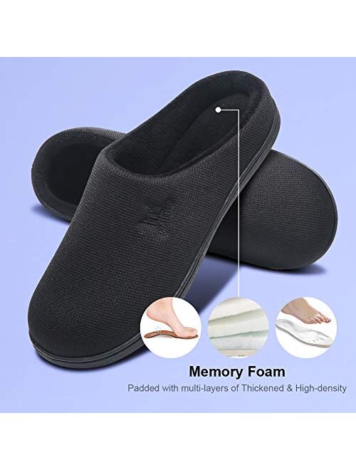 MqSlipper Men's Comfortable Memory Foam House Slippers Non Slip (Size:7-15)