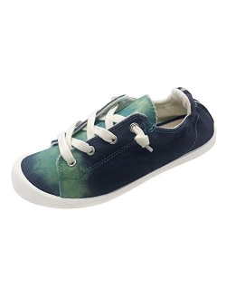 Women’s Slip-On Canvas Sneaker Fashion Low Top Casual Shoes Lace up Classic Walking Shoes