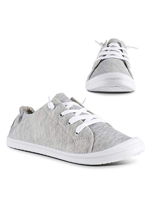 Twisted Andrea Fashion Sneakers for Women | Low-Rise, Comfortable Round Toe Ladies Lace Shoes with Elastic Back