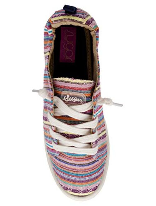 Sugar Women's Genius Comfortable Slip On Sneaker Shoe with No-Tie Laces and Cute Design