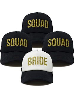 Funky Junque Womens Bride Trucker Hat Bachelorette Tribe Squad Mesh Baseball Cap