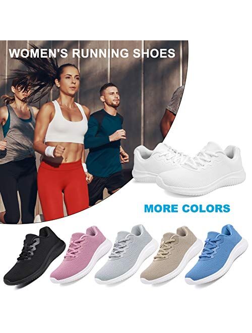 Akk Womens Lightweight Walking Shoes - Comfort Tennis Fashion Sneaker Casual Lace Up Non Slip Athletic Shoes for Gym Running Work Out