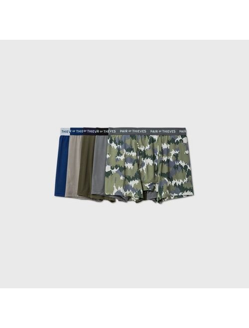 Pair of Thieves Men's Camouflage Boxer Briefs 5pk - Gray/Green/Navy
