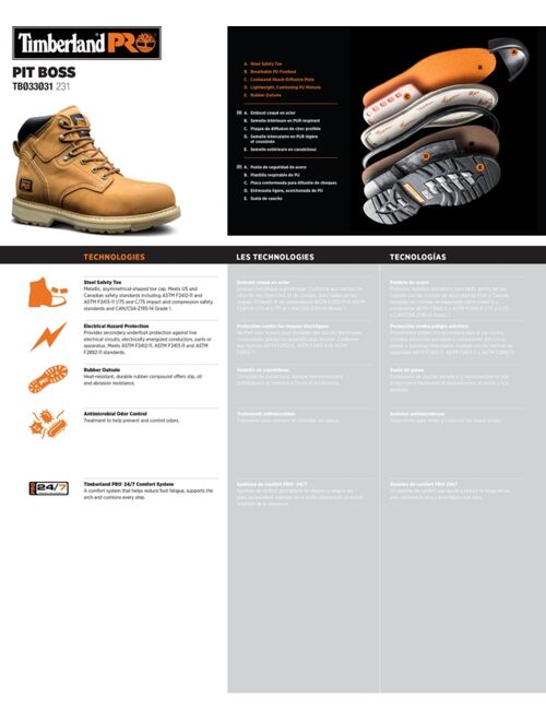 Timberland Men's Pit Boss PRO 6" Steel Toe Work Boots