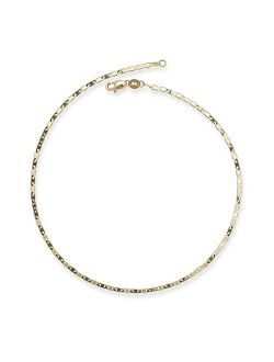 Jewelryweb Solid 10K Yellow Gold 10 Inch 2.2mm Mariner Link Anklet for women and teens