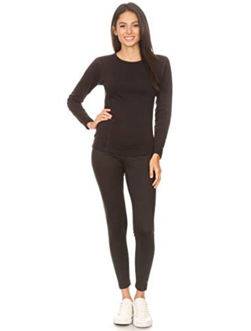 Womens Long Johns Base Layer Thermal Top and Leggings Underwear Set