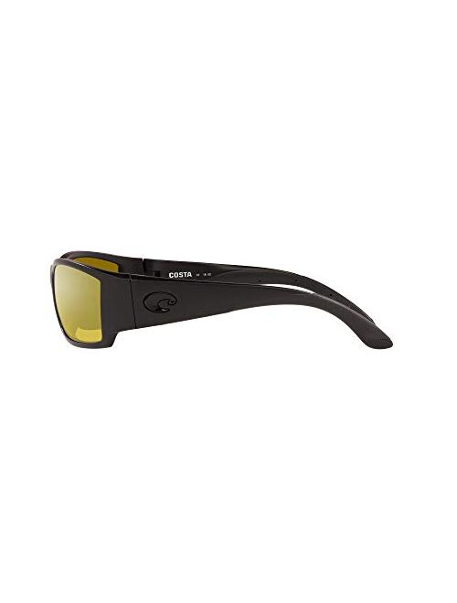 Costa Del Mar Men's Corbina Polarized Rectangular Sunglasses, Silver/Grey Blue Mirrored Polarized-580G, 62 mm
