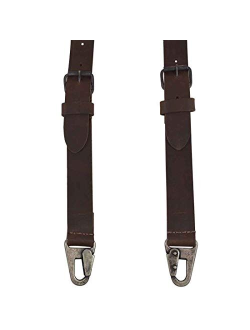 Hide & Drink, Rustic Leather Y Suspenders, Wedding & Party Essentials, Easy Fit With 8 Adjustable Holes (Large 5 ft 10 in. to 6 ft 4 in.), Handmade Includes 101 Year Warr