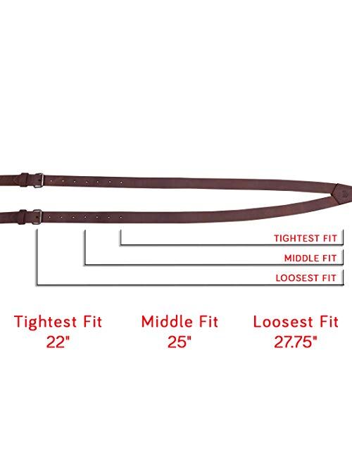 Hide & Drink, Rustic Leather Y Suspenders, Wedding & Party Essentials, Easy Fit With 8 Adjustable Holes (Large 5 ft 10 in. to 6 ft 4 in.), Handmade Includes 101 Year Warr
