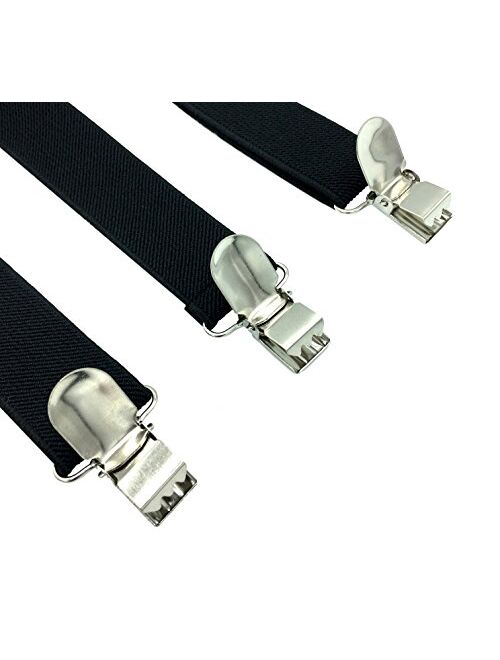Trilece Suspenders for Men - Adjustable Size Elastic 1 inch Wide Y Shape Suspender for Women with Strong Clips