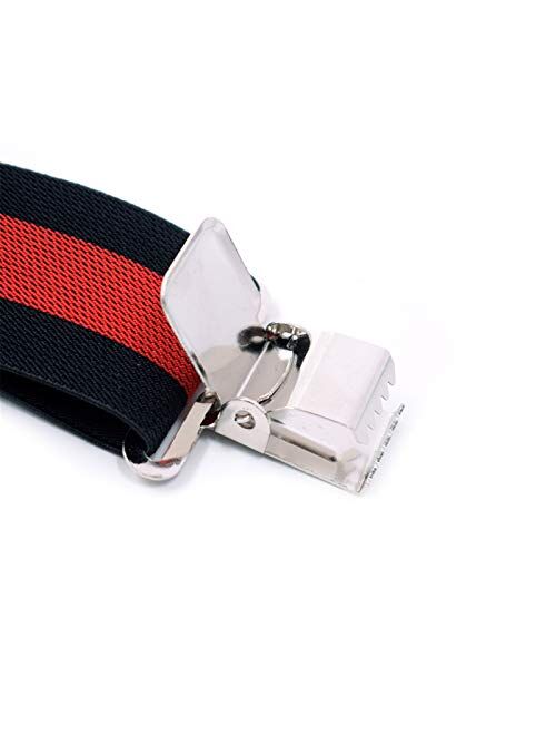 KDOAE Men's Suspenders Adjustable Elastic Men Braces Heavy Duty X-Back Wide Suspenders for Men Adjustable Size (Color : Red, Size : One Size)