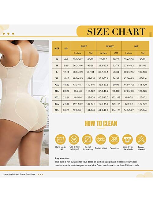 Body Shaper for Women Tummy Control Shapewear Plus Size Seamless Bodysuit