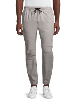 Men's and Big Men's Woven Seamed Twill Jogger Pants, up to 5XL