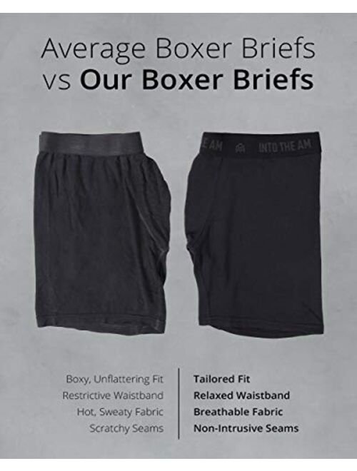 Men's Modal Boxer Briefs - Soft Comfortable Underwear Shorts INTO THE AM